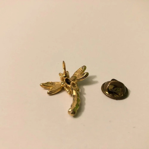Vtg Lot of 2 Small Pins Dragonfly Brooch and Beetle Insect Pin - Picture 8 of 12